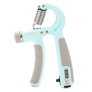Еспандер кистьовий Cornix 5-60 кг з регульованим навантаженням і лічильником XR-0266 Mint/Grey