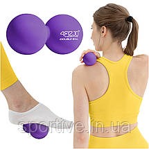 Масажний м'яч подвійний 4FIZJO Lacrosse Double Ball 6.5 x 13.5 см Purple (P-5907739314338), фото 4