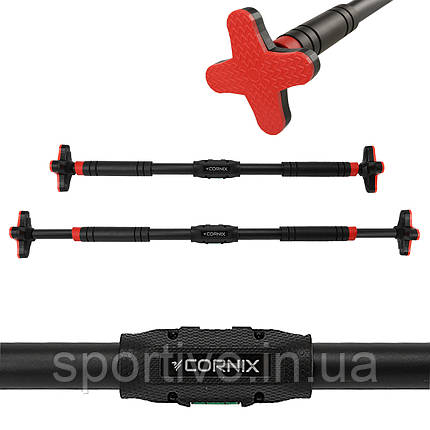 Турнік розсувний Cornix Pro+ 90-130 см XR-0287 Black/Red, фото 1