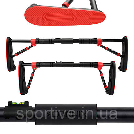 Турнік розсувний Cornix Elite 65-90 см XR-0289 Black/Red, фото 1