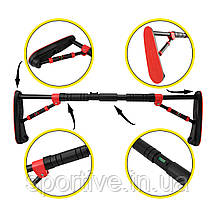 Турнік розсувний Cornix Elite 65-90 см XR-0289 Black/Red, фото 3