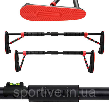 Турнік розсувний Cornix Elite 100-140 см XR-0291 Black/Red, фото 1