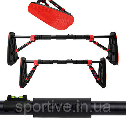 Турнік розсувний Cornix Elite+ 65-90 см XR-0293 Black/Red, фото 1