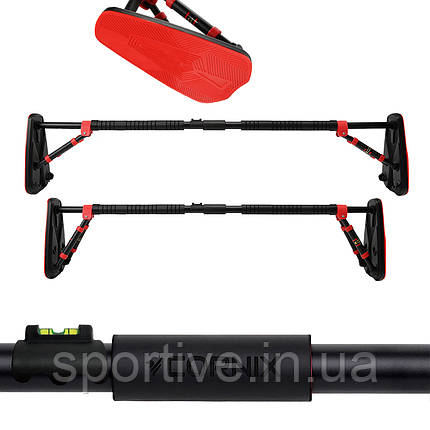 Турнік розсувний Cornix Elite+ 130-170 см XR-0296 Black/Red, фото 1