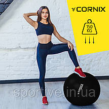 М'яч для фітнесу (фітбол) Cornix 75 см Anti-Burst XR-0026 Black, фото 5