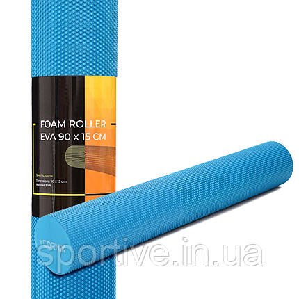 Масажний ролик Cornix EVA+ 90 x 15 см (валик, ролер) XR-0316 Blue, фото 1
