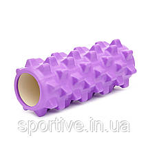Масажний ролик Cornix EVA 33 x 14 см (валик, ролер) XR-0322 Violet, фото 5