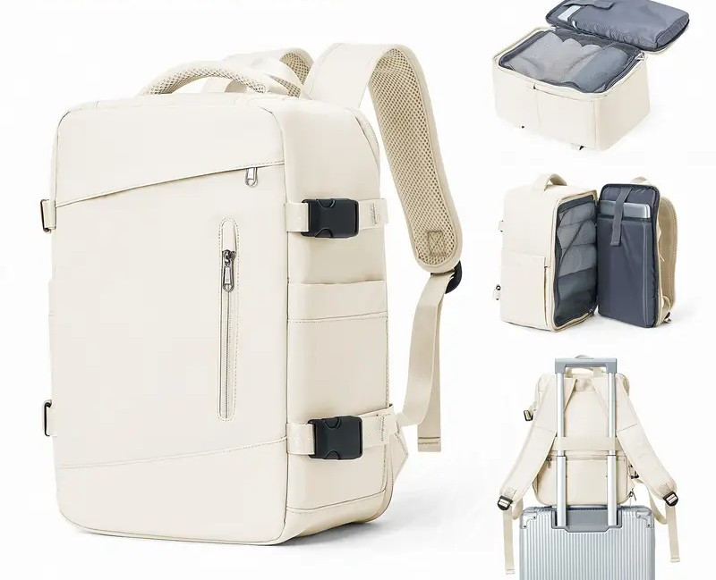 Нейлоновий рюкзак для ручної кладі TB03 лоукост 40x25x20 см, Бежевий