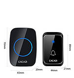 Комплект бездротовий дверний дзвінок і приймач Cacazi, 38 мелодій, для дому від батарейок Чорний, фото 3