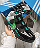 Чоловічі кросівки Adidas Niteball Black Green Адідас Найтбол шкіряні чорні зелені осінь весна, фото 4