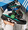 Чоловічі кросівки Adidas Niteball Black Green Адідас Найтбол шкіряні чорні зелені осінь весна, фото 3