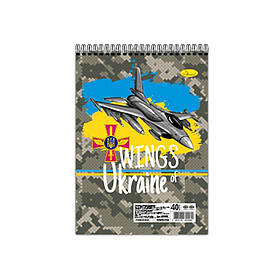Блокнот "Wings of Ukraine" А6 Апельсин АП-1907-4, 40 аркушів, пружина зверху, Toyman