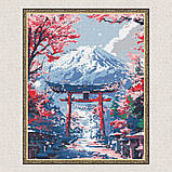 Алмазна мозаїка/вишивка Фудзіяма в сакурі 40*50 см Орігамі OD 3456, фото 4