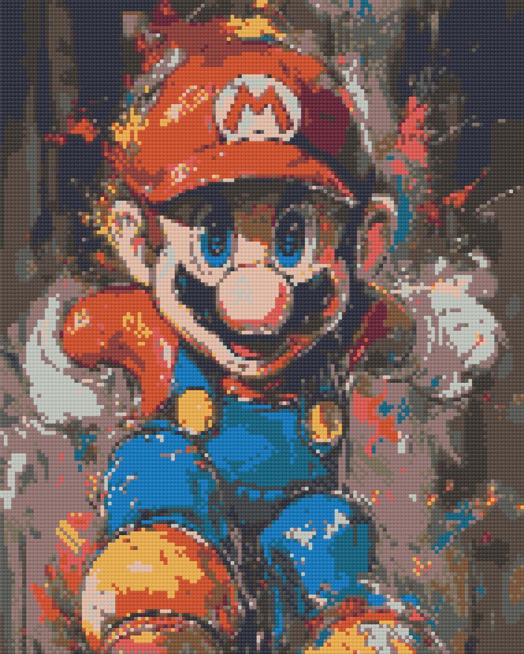 Алмазна мозаїка/вишивка Супер Маріо 40*50 см Орігамі OD 3410, фото 1