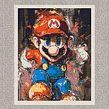 Алмазна мозаїка/вишивка Супер Маріо 40*50 см Орігамі OD 3410, фото 5