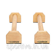 Упори для віджимань (паралетси) Cornix 50 см дерев'яні, подовжені XR-0382, фото 5