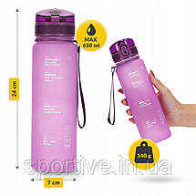 Пляшка для води спортивна 4FIZJO 650 мл Pink (P-5905973403757), фото 2