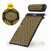 Килимок акупунктурний з валиком 4FIZJO Classic Mat Аплікатор Кузнєцова Black/Gold (P-5907739314987), фото 3
