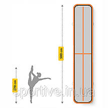 Мат надувний гімнастичний 4FIZJO Air Track Mat 500 x 100 x 15 см White/Orange (P-5907739311795), фото 5