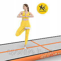 Мат надувний гімнастичний 4FIZJO Air Track Mat 500 x 100 x 15 см White/Orange (P-5907739311795), фото 3