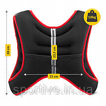 Жилет-обважнювач для тренувань 4FIZJO 10 кг Black/Red (P-5905973402163), фото 3