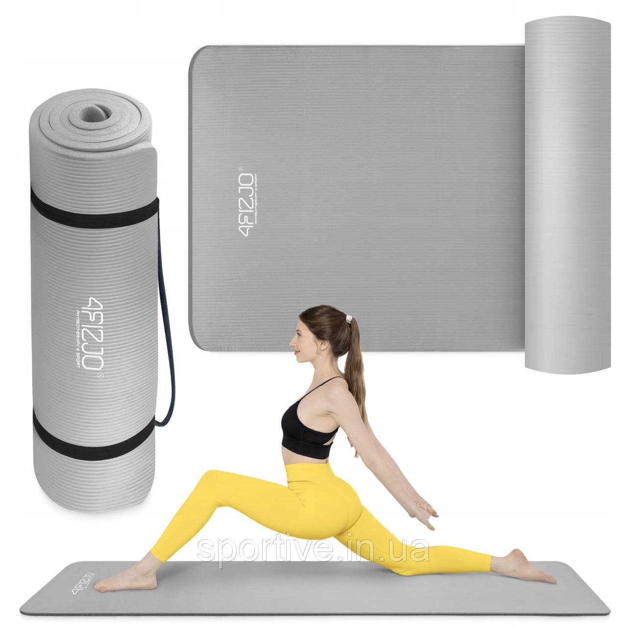 Килимок (мат) спортивний 4FIZJO NBR 180 x 60 x 1 см для йоги та фітнесу Grey (P-5907739317087)