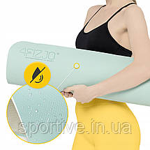 Килимок (мат) спортивний 4FIZJO TPE 180 x 60 x 0.6 см для йоги та фітнесу Mint/Grey (P-5907739317070), фото 2