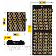 Килимок акупунктурний з подушкою 4FIZJO Ergo Mat XL Аплікатор Кузнєцова Black/Gold (P-5907739313843), фото 3