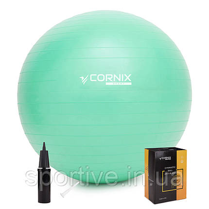 М'яч для фітнесу (фітбол) Cornix 55 см Anti-Burst XR-0360 Mint, фото 1