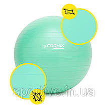М'яч для фітнесу (фітбол) Cornix 55 см Anti-Burst XR-0360 Mint, фото 3