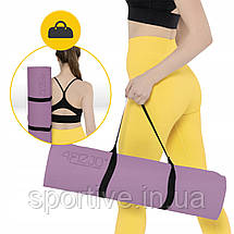 Килимок (мат) спортивний 4FIZJO TPE 180 x 60 x 1 см для йоги та фітнесу Violet/Pink (P-5907739316967), фото 5