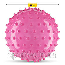 М'яч для пілатесу, йоги, реабілітації 4FIZJO 20 см (масажний) Pink (P-5905973402347), фото 2