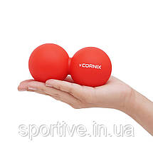 Масажний м'яч Cornix Lacrosse DuoBall 6.3 x 12.6 см XR-0112 Red, фото 4