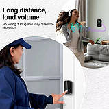 Комплект бездротовий дзвінок 38 мелодій на вхідні двері від мережі Чорний/Білий, фото 7