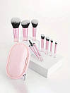 Набір пензлів 10 штук рожеві (чохол штучна шкіра), фото 2