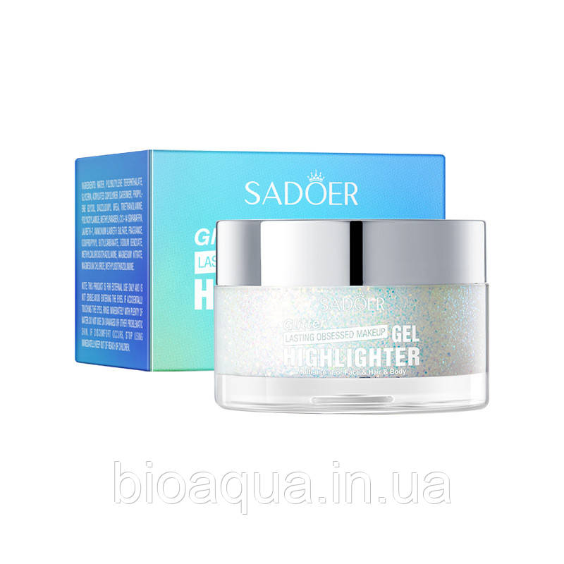 Гель глітер Sadoer зелене сяйво No4, 28 g, фото 1