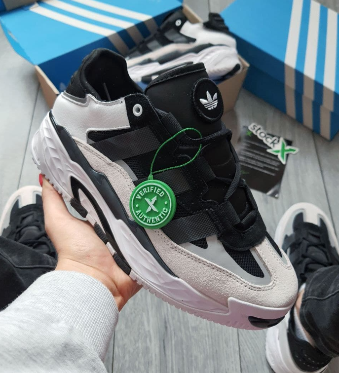 Чоловічі кросівки Adidas Niteball White Black Grey кеди Адідас Найтбол чорно-білі весна осінь демисезон