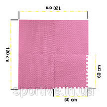 Мат-пазл (ластівчин хвіст) Cornix Mat Puzzle EVA 120 x 120 x 1 см XR-0230 Pink, фото 5