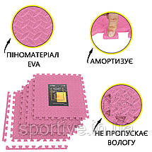 Мат-пазл (ластівчин хвіст) Cornix Mat Puzzle EVA 120 x 120 x 1 см XR-0230 Pink, фото 3