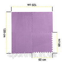 Мат-пазл (ластівчин хвіст) Cornix Mat Puzzle EVA 120 x 120 x 1 см XR-0232 Purple, фото 4