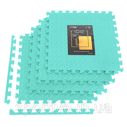 Мат-пазл (ластівчин хвіст) Cornix Mat Puzzle EVA 120 x 120 x 1 см XR-0234 Mint, фото 1
