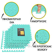 Мат-пазл (ластівчин хвіст) Cornix Mat Puzzle EVA 120 x 120 x 1 см XR-0234 Mint, фото 3