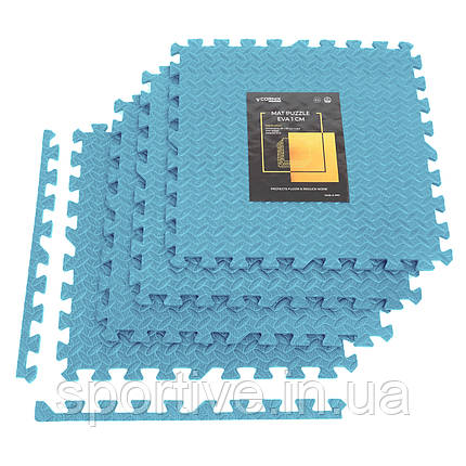 Мат-пазл (ластівчин хвіст) Cornix Mat Puzzle EVA 120 x 120 x 1 см XR-0235 Sky Blue, фото 1