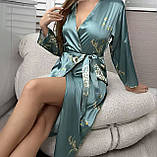 Атласний жіночий халат – елегантний халат для дому та відпочинку, подарунок для жінки, фото 4