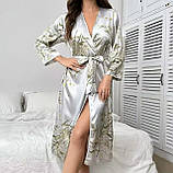 Атласний жіночий халат – елегантний халат для дому та відпочинку, подарунок для жінки, фото 2