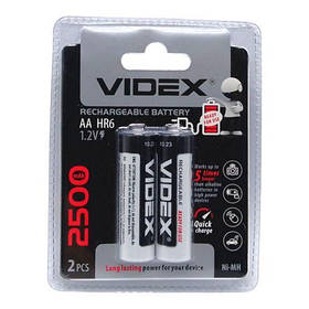 Акумулятори VIDEX ААА, акумуляторні батарейки, мін.работа 2500 mAh. 1,2 V (9147) [tsi260008-TSI]