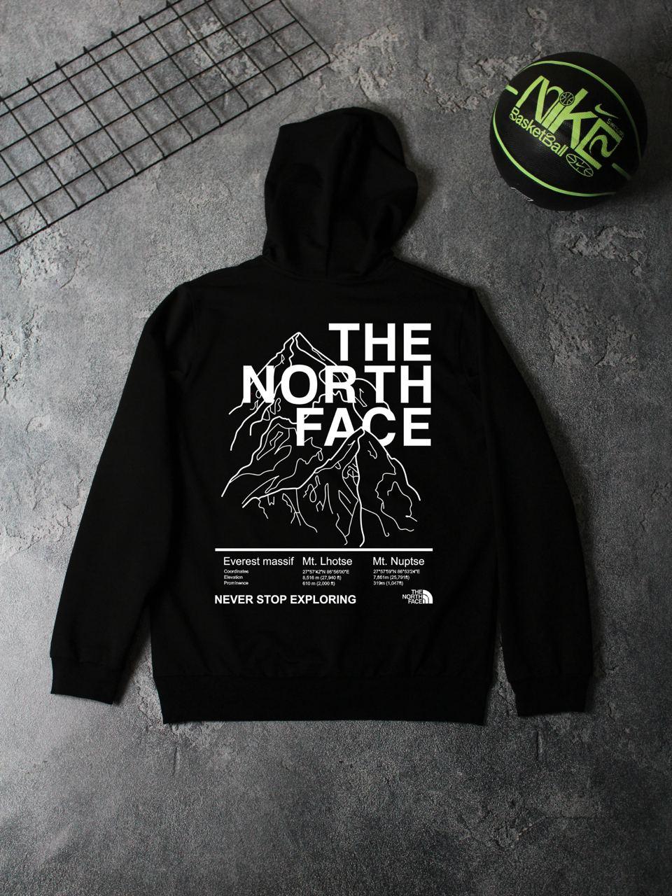 Чоловіча кофта The North Face весняна осіння спортивна толстовка худі тнф чорна