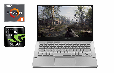 Ігровий ноутбук Asus ROG Zephyrus G 14 GA401Q/ 14" 1920x1080/ Ryzen 9 5900HS/ 16GB RAM/ 1000GB SSD/ RTX 3060 6GB, фото 1