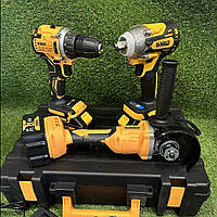Набір акумуляторних електричних інструментів у кейсі DeWalt 48V Шурупокрут болгарка гайковерт набір 3в1