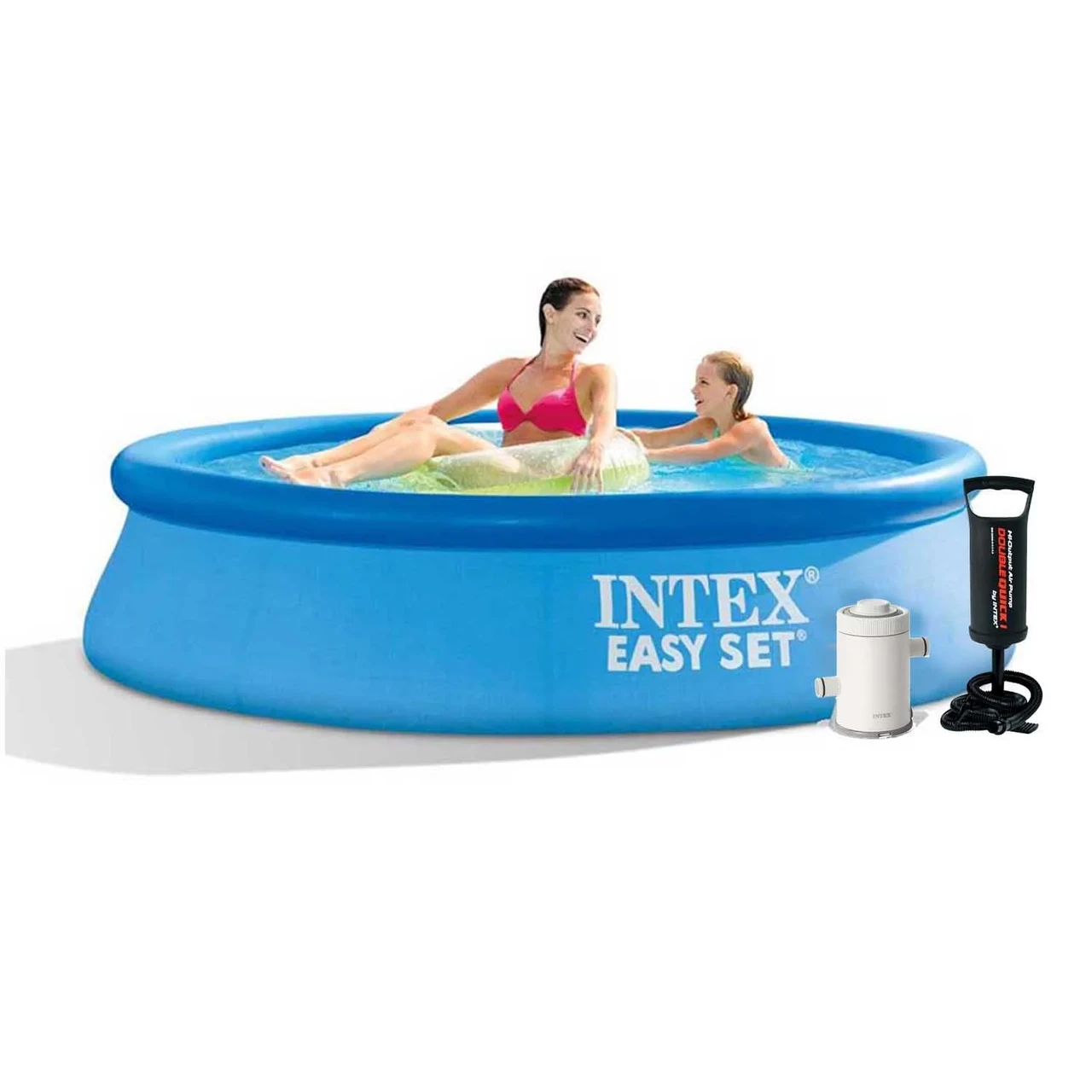Надувний басейн Intex 28108-3, 244 х 61 см (1 250 л/год, тент, підстилка, насос)